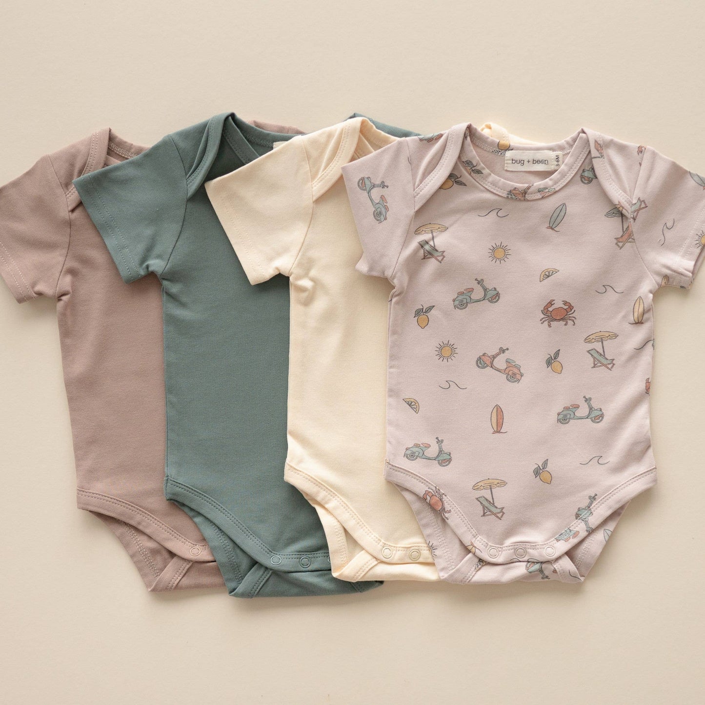 Organic Cotton Short Sleeve Bodysuit – Summer Vibes: 3-6m
