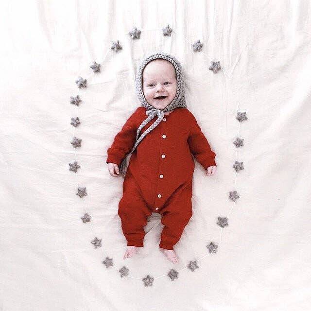 Handmade Felt Star Garland : White