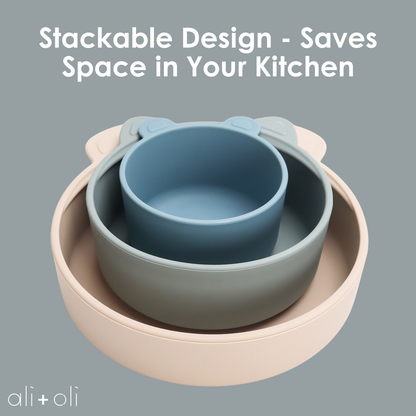 Ali+Oli (3pc) Stackable Snack Bowl Set ( Blue Horizon)