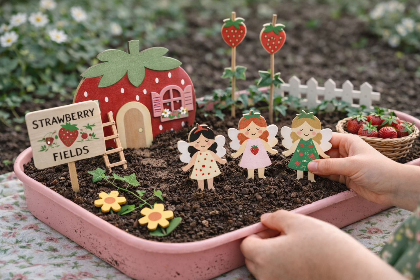 Strawberry Fairy Garden Refill Kit (2pk, Fairies, Soil & seeds)
