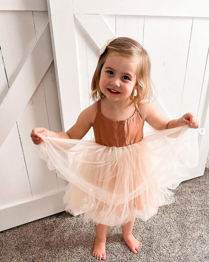 Annie & Charles® organic linen tulle dress: Greenery