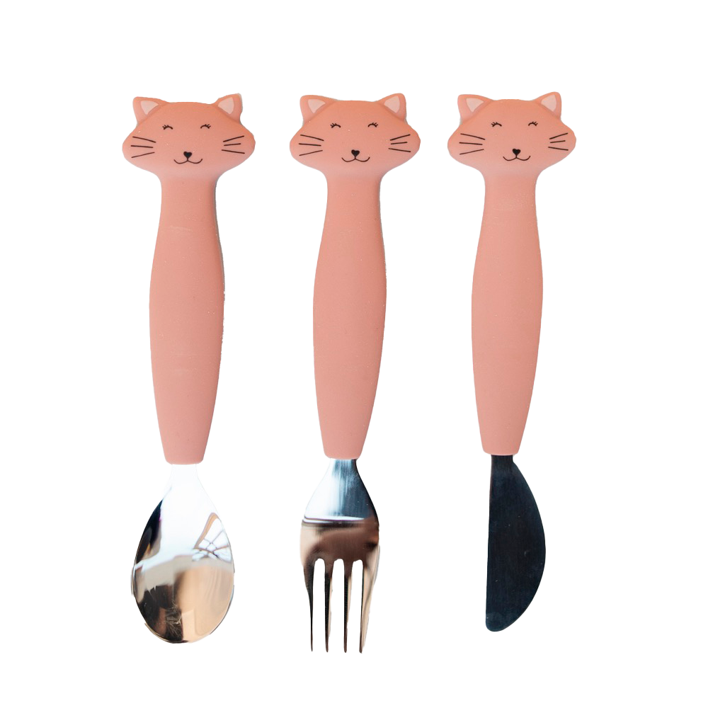Trixie Silicone Cutlery Set, 3-Pack | Baby Toddler Utensils