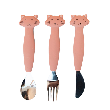 Trixie Silicone Cutlery Set, 3-Pack | Baby Toddler Utensils