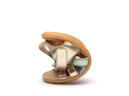 Kid Sandals Criss Cross - Champagne/ Metal Blue/ Metal Green