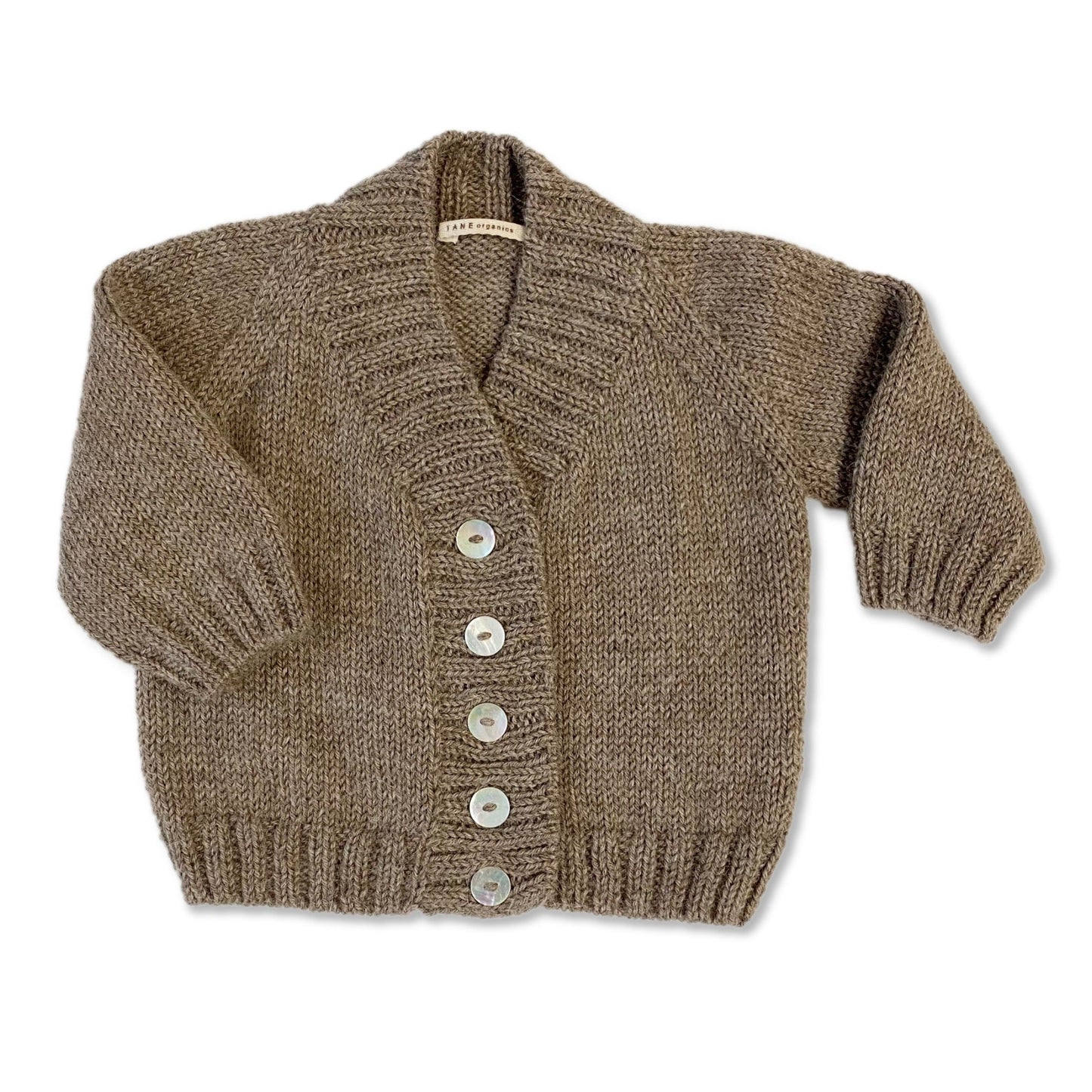 TANE Organics High V-Neck Cardigan in Baby Alpaca