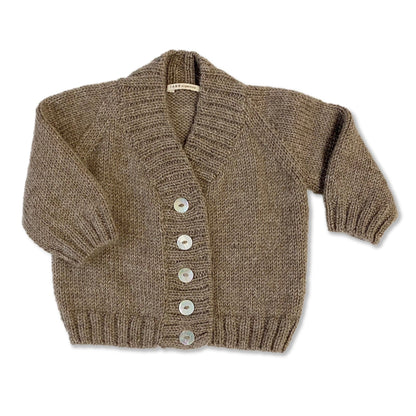 TANE Organics High V-Neck Cardigan in Baby Alpaca