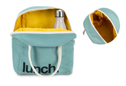 Zipper Lunch Bag - ‘Lunch’ Teal