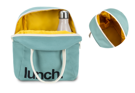 Zipper Lunch Bag - ‘Lunch’ Teal