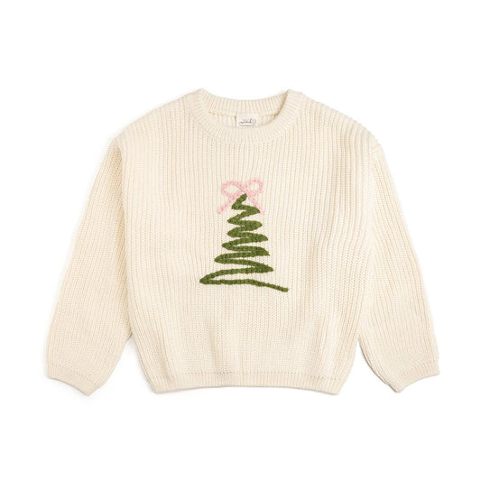 Coquette Christmas Tree Knit Sweater - Kids Clothing Holiday: 5/6