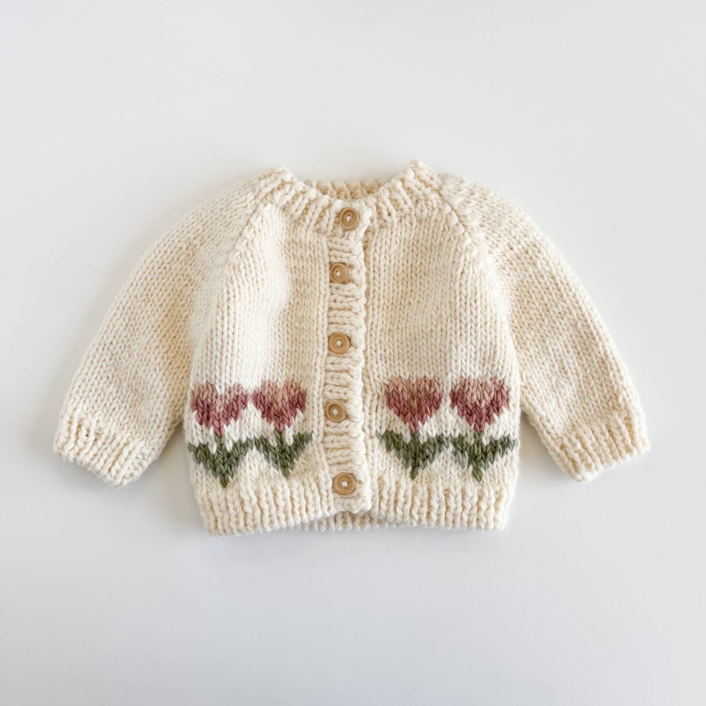 Tulip Flower Cardigan Baby Kid Fall Spring Sweater Apparel: XS; 6-12M