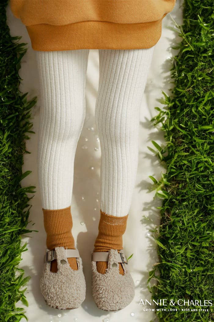 Annie & Charles® knitted rib leggings made from organic cotton