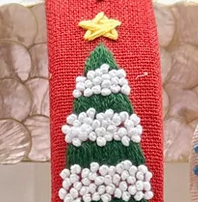 Christmas Embroidered Headband & Turban ✅: 3. White