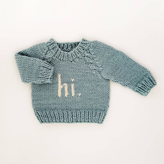Hi. Surf Bllue Crew Neck Sweater Baby & Toddler: 0-6 months