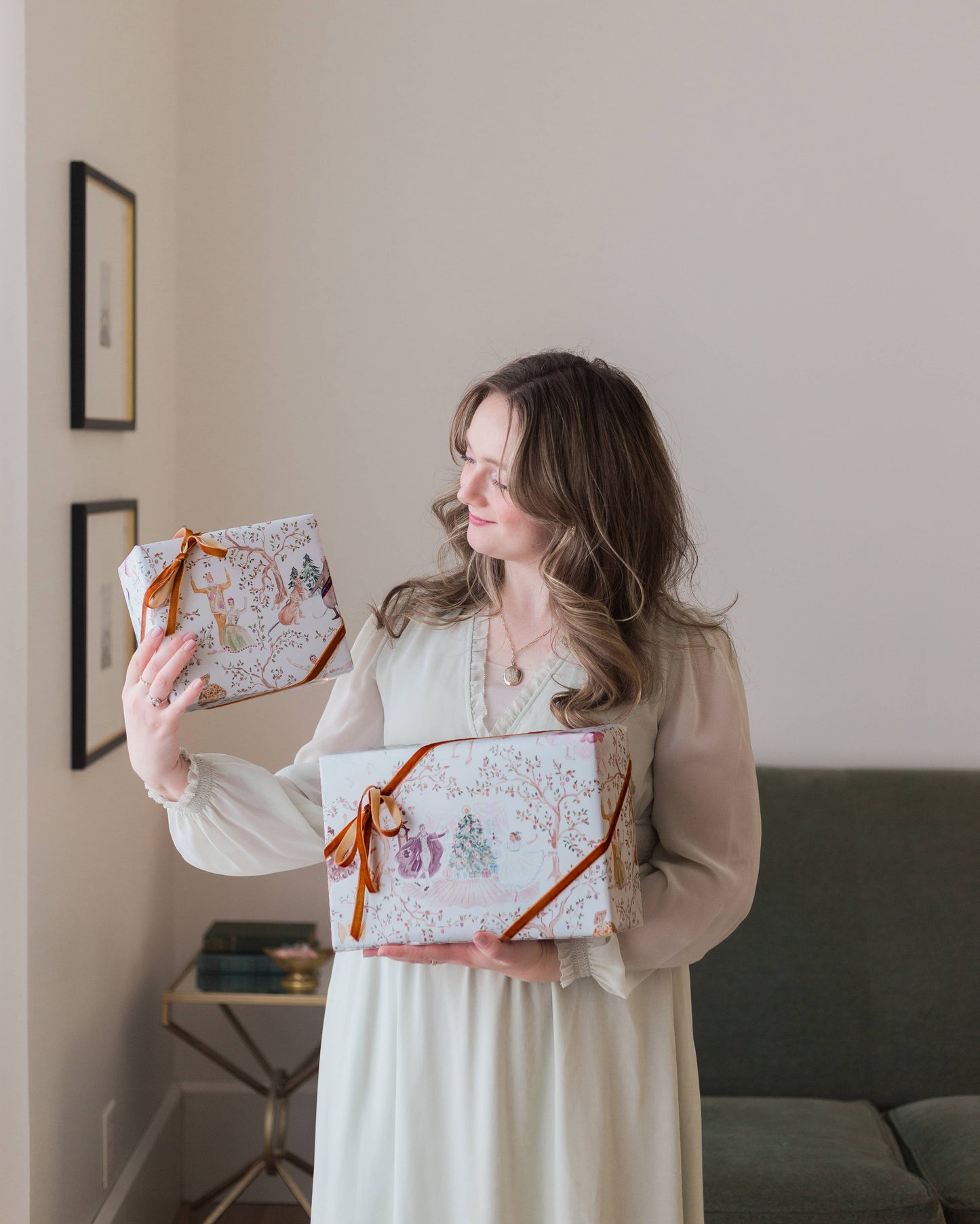 Nutcracker Toile Wrapping Paper Sheets 