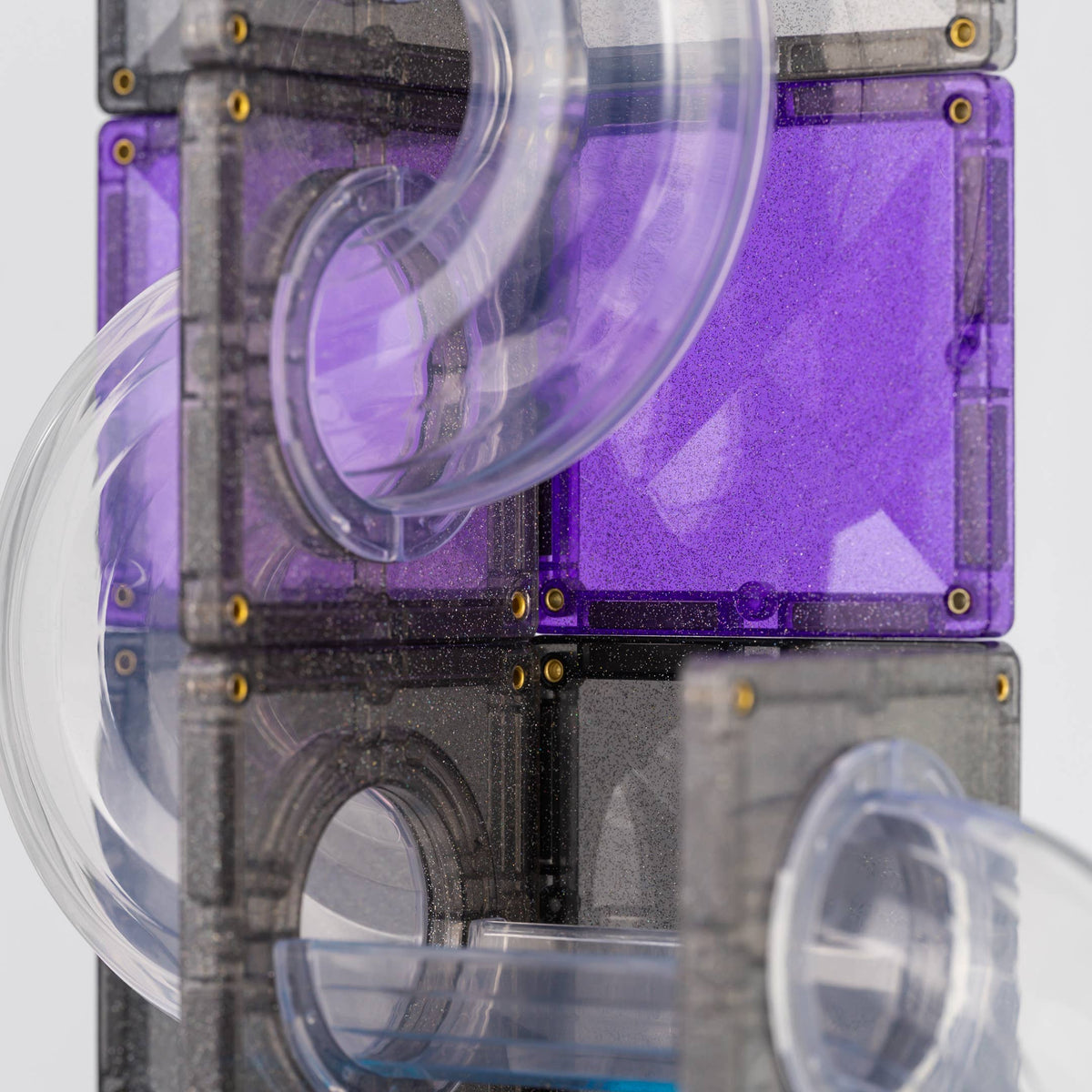 CONNETIX Magnetic Tiles Glitter Galaxy Ball Run Pack, 61 pc