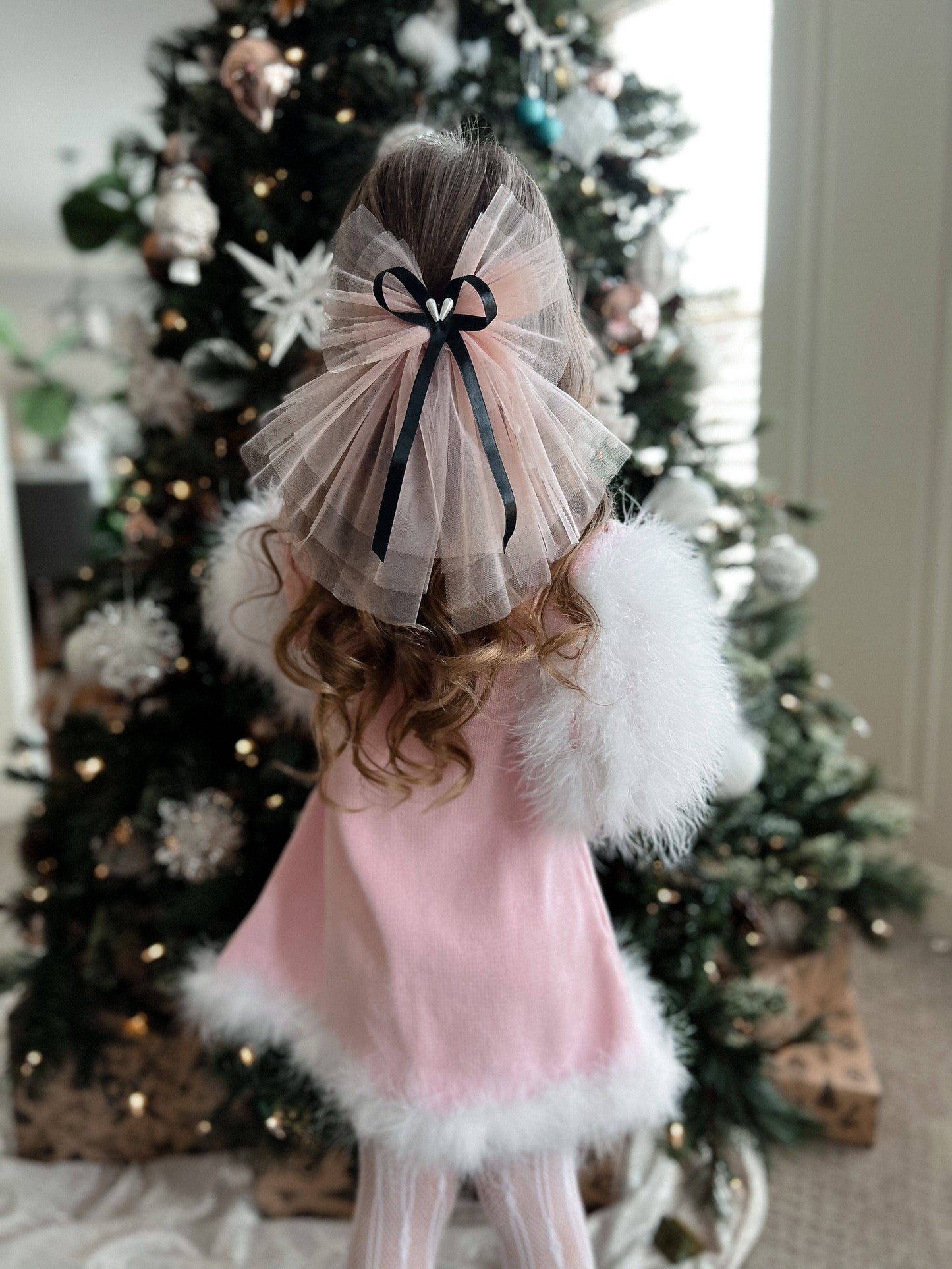 Mademoiselle Tulle Hair Bows: White