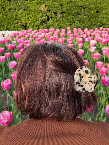 Hand-Painted Mama Heart Acetate Claw Hair Clip | Eco-Friendly