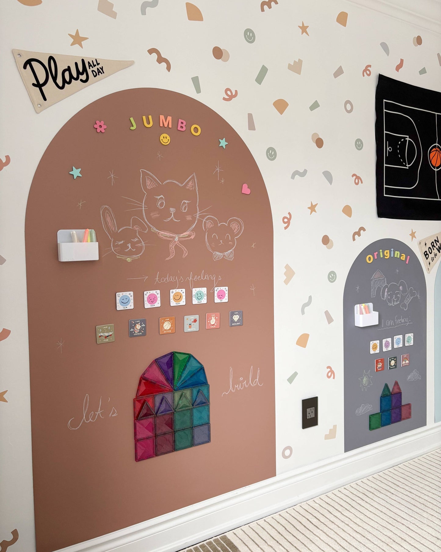 JUMBO Magic Playwall - Arch Magnetic Wall Decal for Kids: Blush