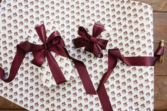 'Cranberry Topiary' wrapping paper roll
