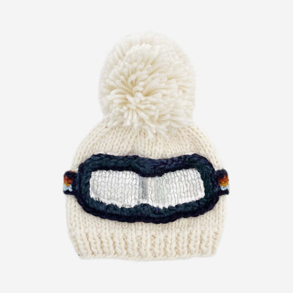 Ski Goggles Beanie, Retro Baby & Kids Winter Hat: M; 2-5yrs