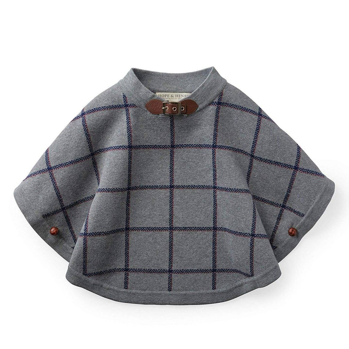 Sweater Cape: Gray Windowpane / XX-Small (2-3)