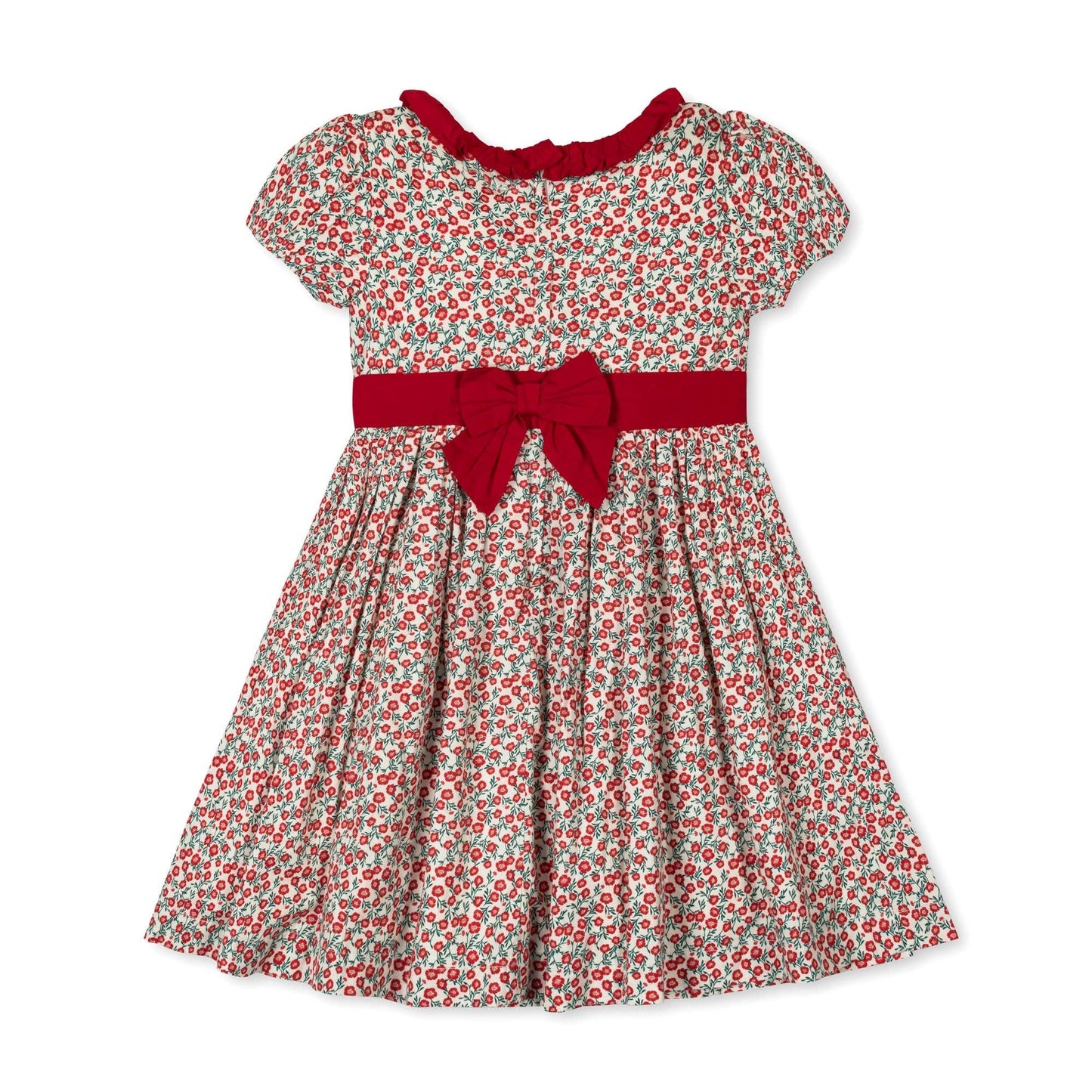 Organic Ruffle Collar Sateen Dress - Baby: London Floral / 12-18M