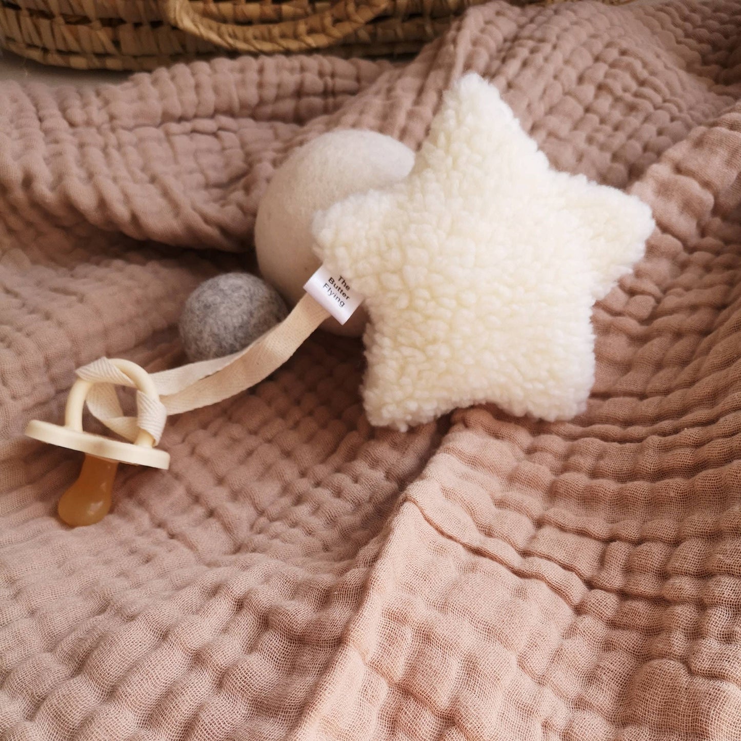 Star Pacifier holder: Ivory Star