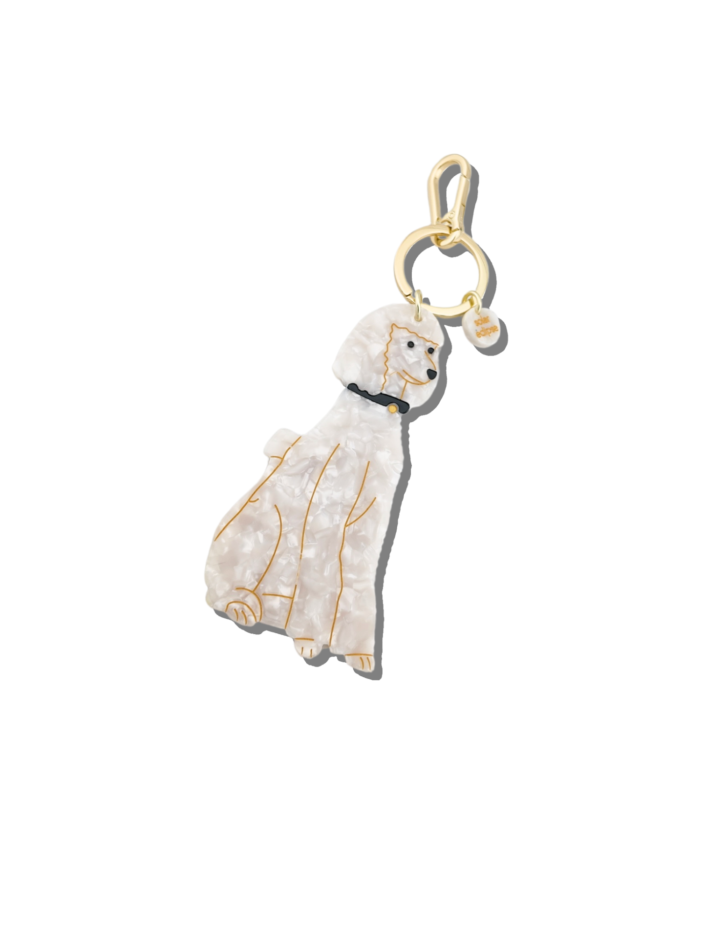 Hand-painted Poodle Dog Breed Bag Charm + Keychain