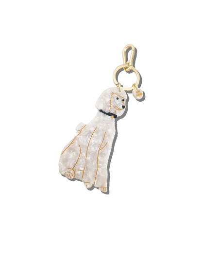 Hand-painted Poodle Dog Breed Bag Charm + Keychain