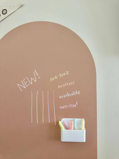 Dustless Chalk Crayons + Magnetic Holder Bundle for Magic Playwall: White