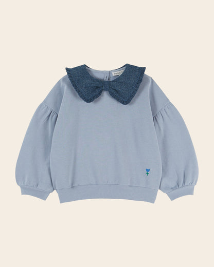 Sweatshirt - Blue Denim Collar