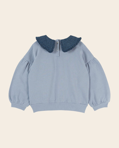 Sweatshirt - Blue Denim Collar