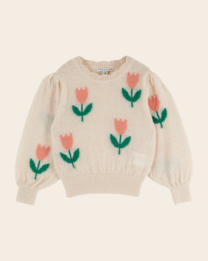 Sweater - Pink Tulip Intarsia