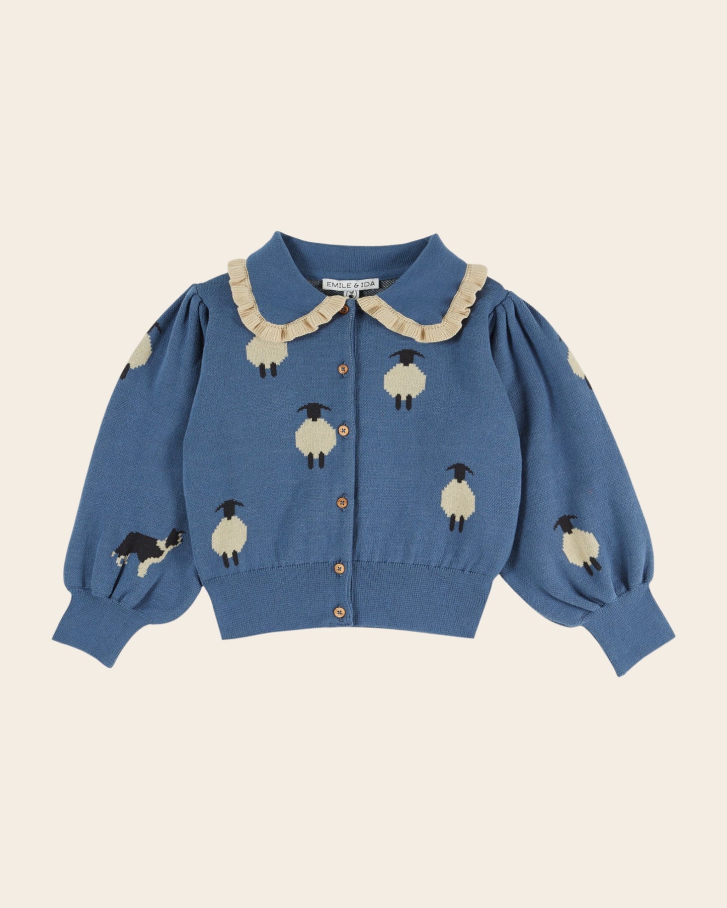 Cardigan - Blue Sheep Jacquard