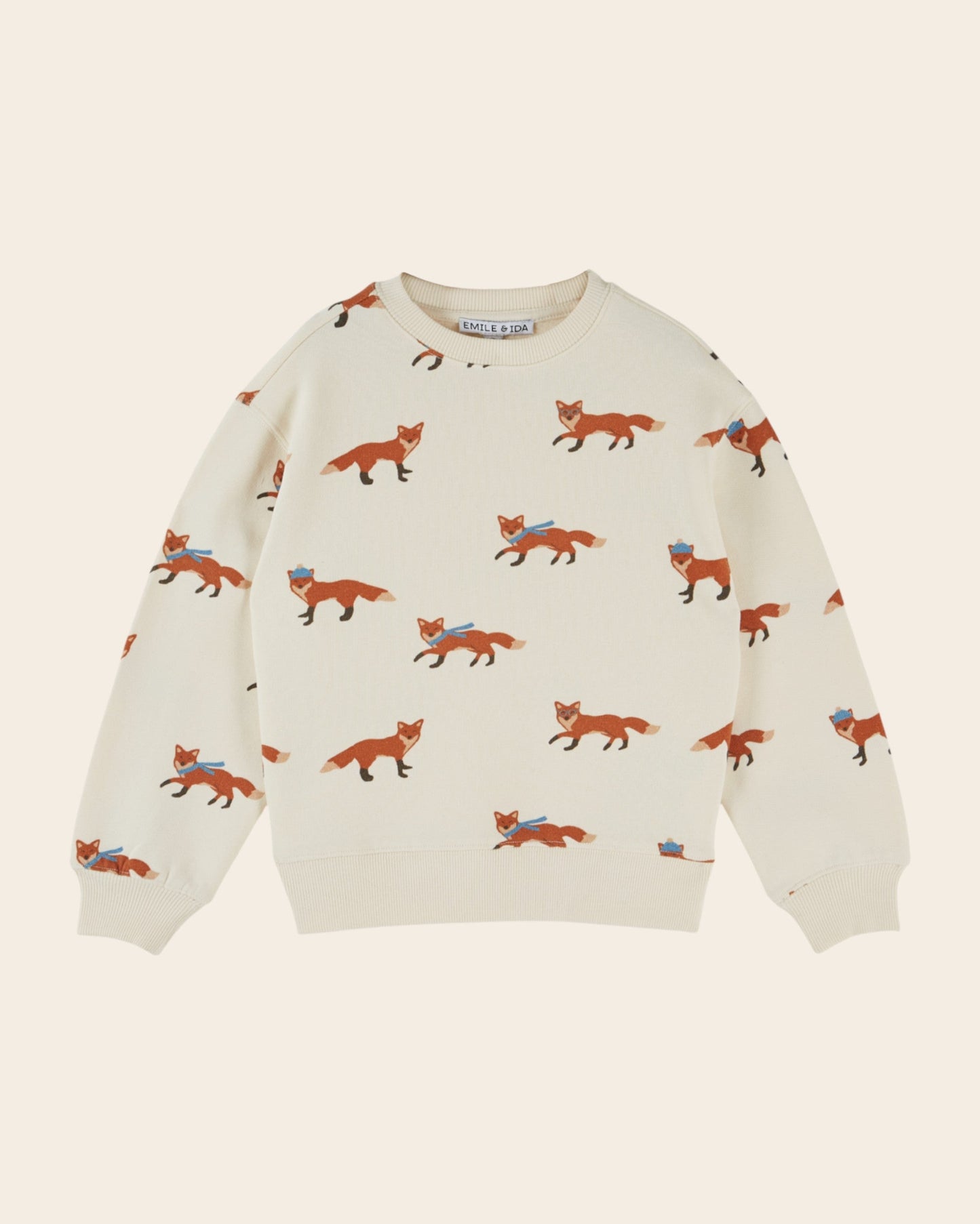 Sweatshirt - Ecru Fox Print