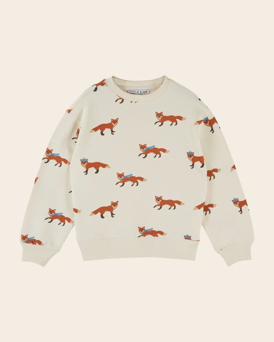 Sweatshirt - Ecru Fox Print