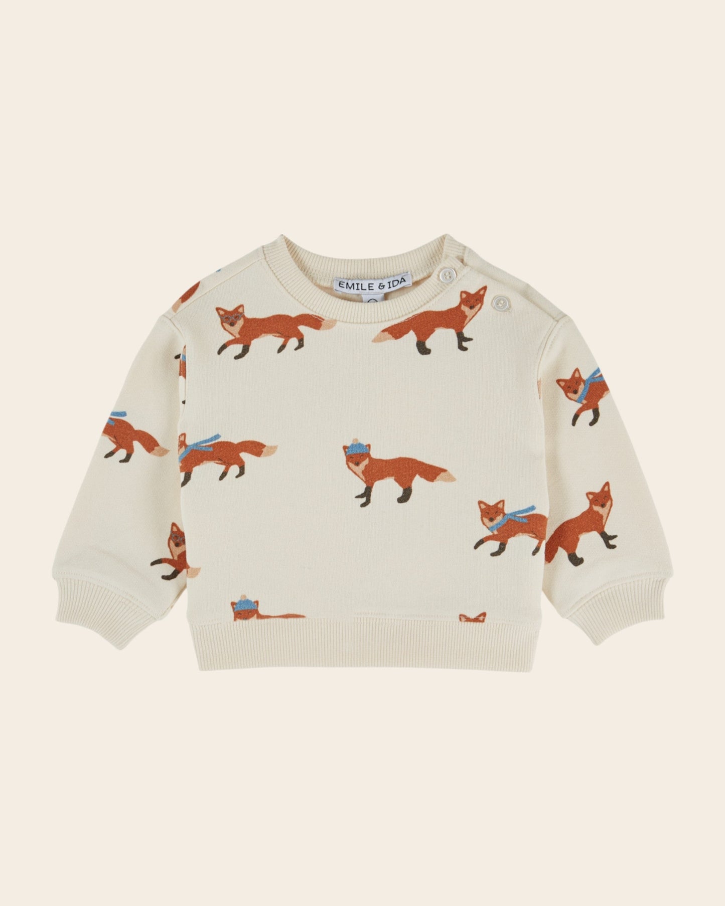 Sweatshirt - Ecru Fox Print