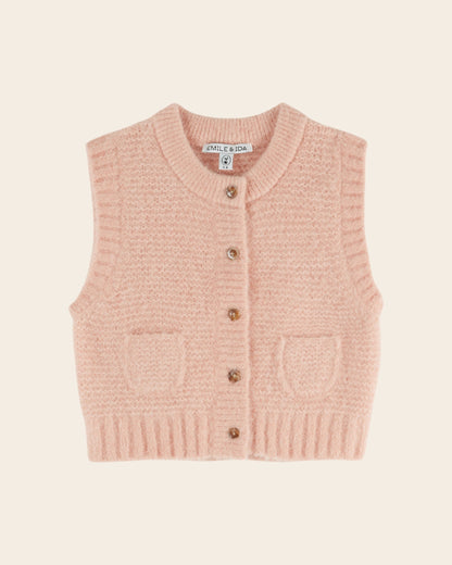 Sleeveless Cardigan - Pale Pink
