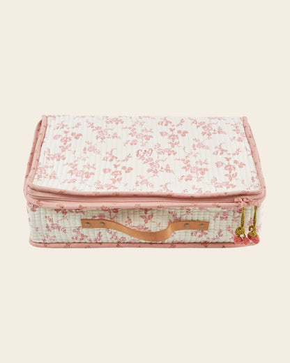 Large Suitcase - Ecru & Pink Floral