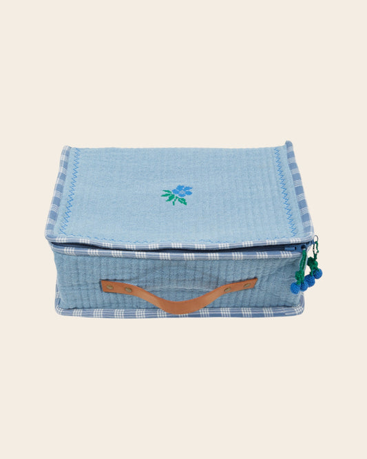 Suitcase - Quilted Blue