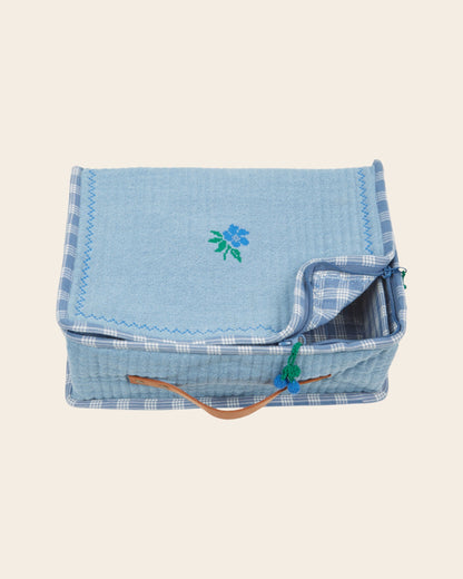 Suitcase - Quilted Blue