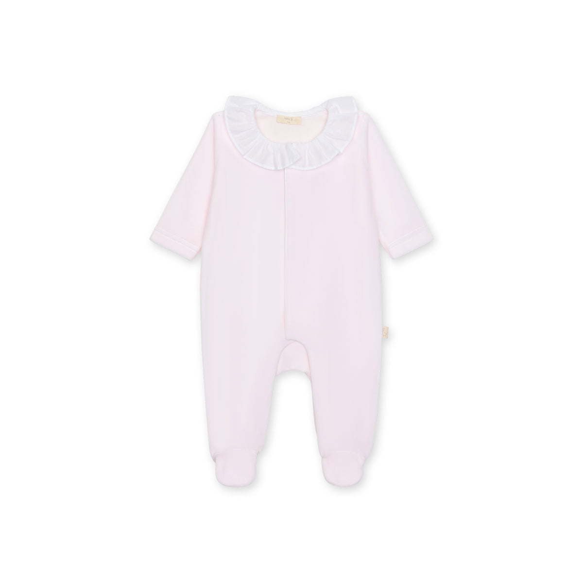Angel Velour Ruffle Footie - Pink
