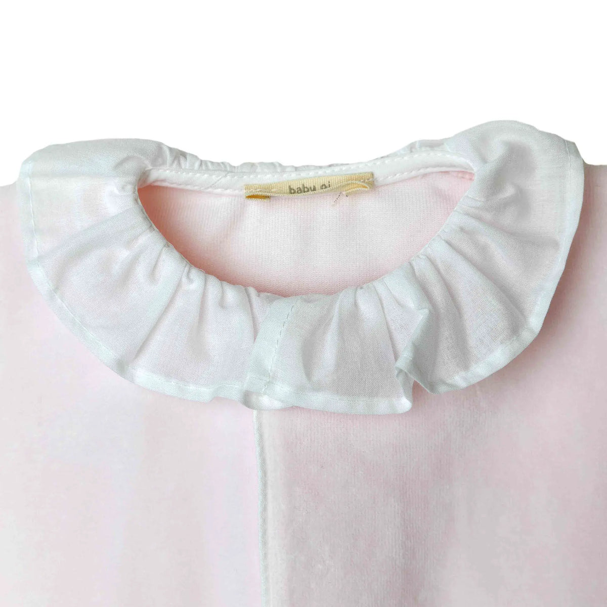 Angel Velour Ruffle Footie - Pink