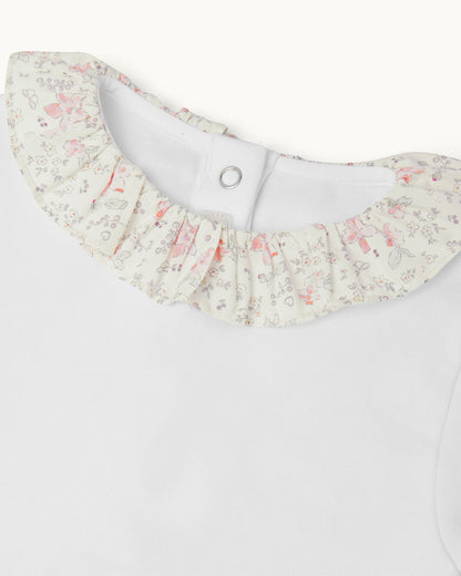 Ana Athena Ruffle Collar Short Sleeve Onesie