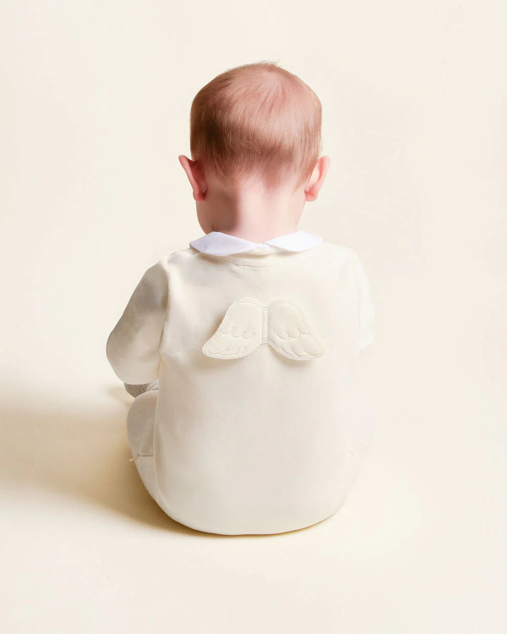 VELOUR ANGEL WING FOOTLESS SLEEPSUIT