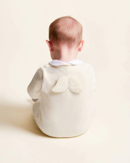 VELOUR ANGEL WING FOOTLESS SLEEPSUIT