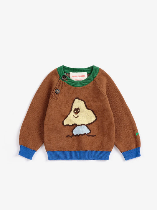 Mush Monster jacquard jumper - Dark Brown