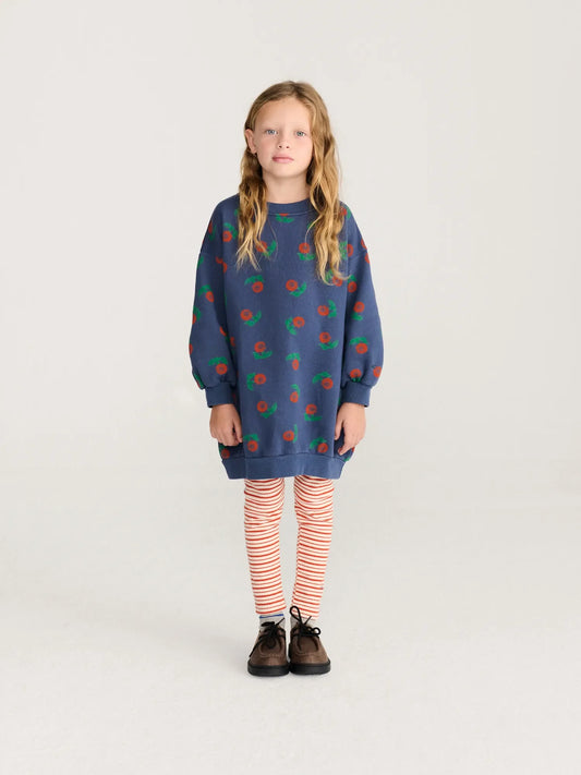 Stamp Bloom all over sweatshirt dress - Navy Blue