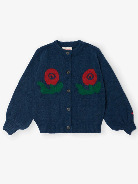 Stamp Bloom cardigan - Midnight Blue
