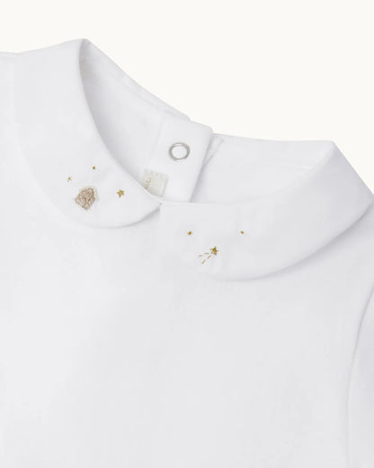 BANKS LONG GINGERBREAD EMB COLLAR ONESIE